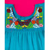 Vestido Bordado de Niña Modelo Julia , Color Azul Turquesa,Talla 2 Vestido Bordado de Niña Modelo Julia , Color Azul Turquesa,Talla 2