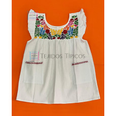 Vestido Bordado de Niña Modelo Julia, Color Natural,Talla 2 Vestido Bordado de Niña Modelo Julia, Color Natural,Talla 2