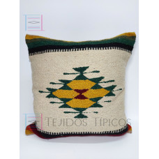 Cojín De Algodón Diamantito Color Hueso 