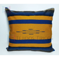 Cojín Fino De Algodón Fondo Oro y Petróleo 