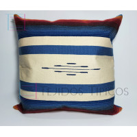 Cojín Fino De Algodón Fondo Hueso y Acero 