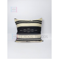 Cojín Fino De Algodón Fondo Gris Con Hueso De Peine 