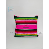 Cojín De Saltillo Rosa Mexicano 