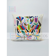 Cojín Bordado Tenango Multicolor ( Pieza Única ) No. 6