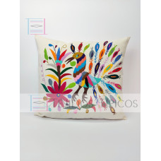 Cojín Bordado Tenango Multicolor ( Pieza Única ) No. 1