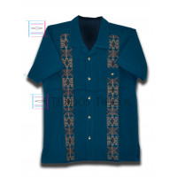 Camisa Cervantes Color Petróleo Talla Mediana Manga Corta 