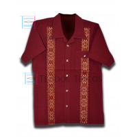Camisa Cervantes Color Vino Talla Mediana Manga Corta 