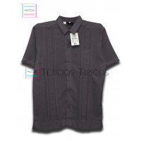 Guayabera de Lino Seda Manga Corta Talla 40 Color Gris