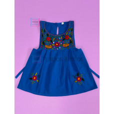 Vestido bordado de niña modelo Lucila, color azul rey, talla 2. Vestido bordado de niña modelo Lucila, color azul rey, talla 2.