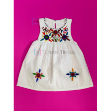 Vestido bordado de niña modelo Lucila, color blanco, talla 2.