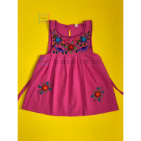 Vestido bordado de niña modelo Lucila, color rosa, talla 2.