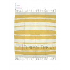 Mantel de Algodón Natural y Amarillo 1.50 x 1.50 metros