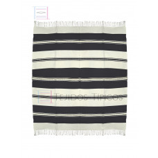 Mantel de Algodón Natural y Negro 1.50 x 1.50 metros