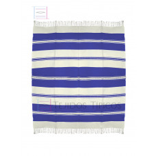 Mantel de Algodón Natural y Azul Rey 1.50 x 1.50 metros