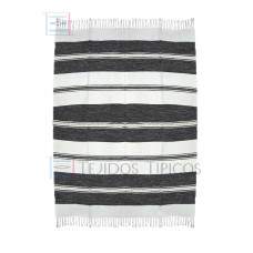 Mantel de Algodón Natural y Negro Jaspeado 1.50 x 2.00 metros