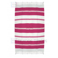 Mantel de Algodón Natural y Rosa 1.50 x 2.50 metros