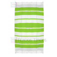 Mantel de Algodón Natural y Verde Limón 1.50 x 2.50 metros