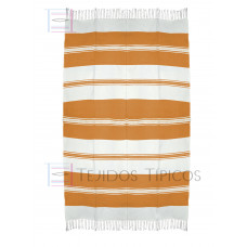 Mantel de Algodón Natural y Naranja 1.50 x 2.50 metros