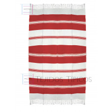 Mantel de Algodón Natural y Rojo 1.50 x 2.50 metros