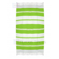 Mantel de Algodón Natural y Verde Limón 1.50 x 3.00 metros