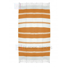 Mantel de Algodón Natural y Naranja 1.50 x 3.00 metros