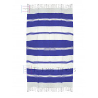 Mantel de Algodón Natural y Azul Rey 1.50 x 3.00 metros