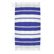 Mantel de Algodón Natural y Azul Rey 1.50 x 3.00 metros