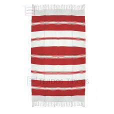 Mantel de Algodón Natural y Rojo 1.50 x 3.00 metros