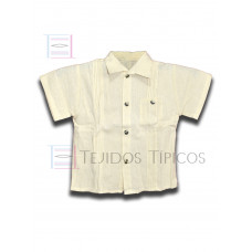 Camisa Arturo Niño de Algodón Color Algodón Natural,Talla 2