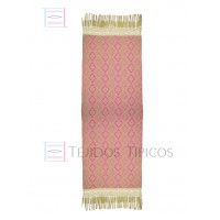 Rebozo Artesanal Base Beige Trama Rosa 75 cm x 2.00 metros Rebozo Artesanal Base Beige Trama Rosa 75 cm x 2.00 metros