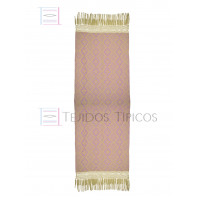 Rebozo Artesanal Base Beige Trama Lila 75 cm x 2.00 metros Rebozo Artesanal Base Beige Trama Lila 75 cm x 2.00 metros