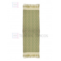 Rebozo Artesanal Base Beige Trama Verde 75 cm x 2.00 metros Rebozo Artesanal Base Beige Trama Verde 75 cm x 2.00 metros