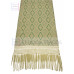 Rebozo Artesanal Base Beige Trama Verde 75 cm x 2.00 metros 