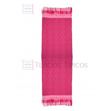 Rebozo Artesanal Base Fucsia Trama Rojo 75 cm x 2.00 metros 