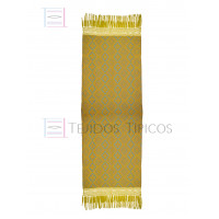 Rebozo Artesanal Base Oro Trama Azul 75 cm x 2.00 metros 