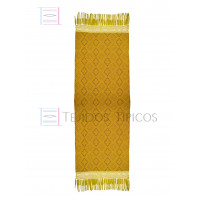 Rebozo Artesanal Base Oro Trama Café 75 cm x 2.00 metros 