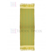 Rebozo Artesanal Base Oro Trama Agua 75 cm x 2.00 metros 