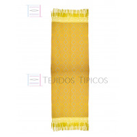 Rebozo Artesanal Base Oro Trama Azul Claro 75 cm x 2.00 metros 