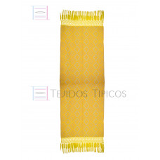 Rebozo Artesanal Base Oro Trama Azul Claro 75 cm x 2.00 metros 