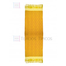 Rebozo Artesanal Base Oro Trama Naranja 75 cm x 2.00 metros 