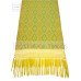 Rebozo Artesanal Base Oro Trama Turquesa 75 cm x 2.00 metros 