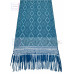 Rebozo Artesanal Base Pavo Trama Azul Cielo 75 cm x 2.00 metros 