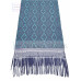 Rebozo Artesanal Base Petróleo Trama Azul Cielo  75 cm x 2.00 metros 