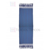 Rebozo Artesanal Base Petróleo Trama Azul Rey 75 cm x 2.00 metros Rebozo Artesanal Base Petróleo Trama Azul Rey 75 cm x 2.00 metros