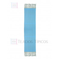 Rebozo de Algodón Rayado Turquesa 60 cm x 2.00 metros Rebozo de Algodón Rayado Turquesa 60 cm x 2.00 metros