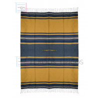 Saltillo Fino De Algodón, Combinado, 1.65 x 2.20 metros, Color Gris y Oro.