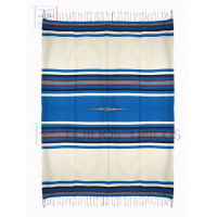 Saltillo Fino De Algodón, Combinado, 1.65 x 2.20 metros, Color Hueso Y Pavo.