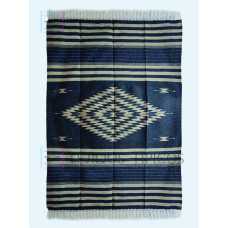 Sarape Extra de Algodón Tamaño 1.65 x 2.50 m Diamante Fondo Gris Oscuro Sombrea Beige y Gris