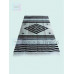 Sarape Extra de Algodón Tamaño 1.65 x 2.50 m Diseño Diamante Fondo Hueso Sombra Natural En Negro y Beige