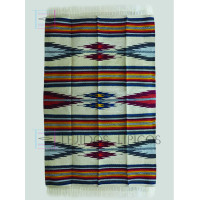 Sarape Extra de Algodón Tamaño 1.65 x 2.50 m Diseño Relámpago Fondo Natural Sombra Petróleo 